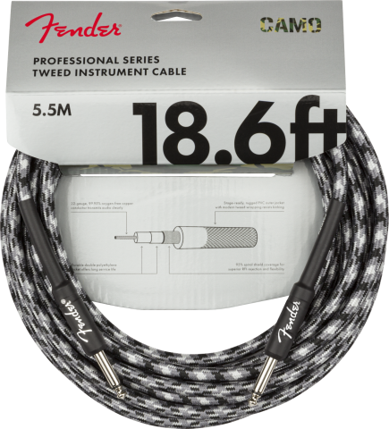 Fender Professional Series Instrument Cable Straight/Straight 18.6' Winter Camo